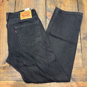 Levi's‎ 505 Regular Fit Jeans Men's W32 L30 Black Denim Pants, cotton, casual